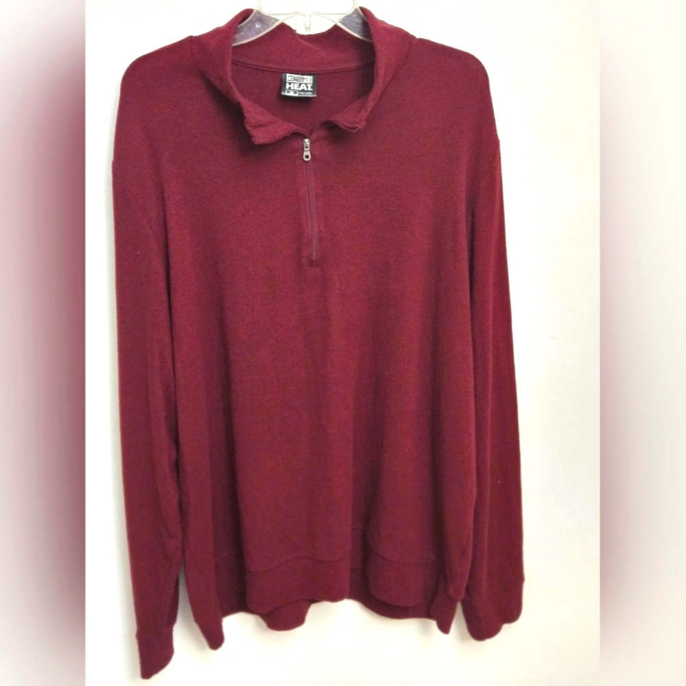 32 Degrees Heat Men's Size XXL 1/4 Quarter Zip Pullover Shirt Burgundy
